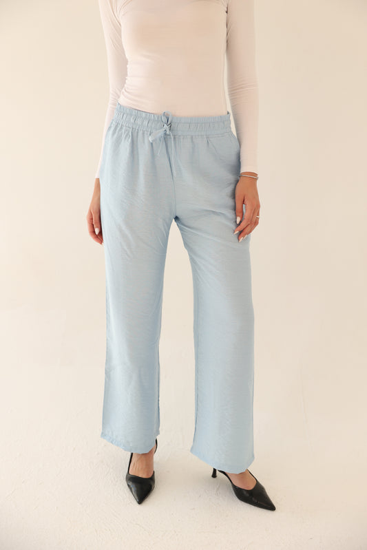 Breeze Linen Pants - Light Blue