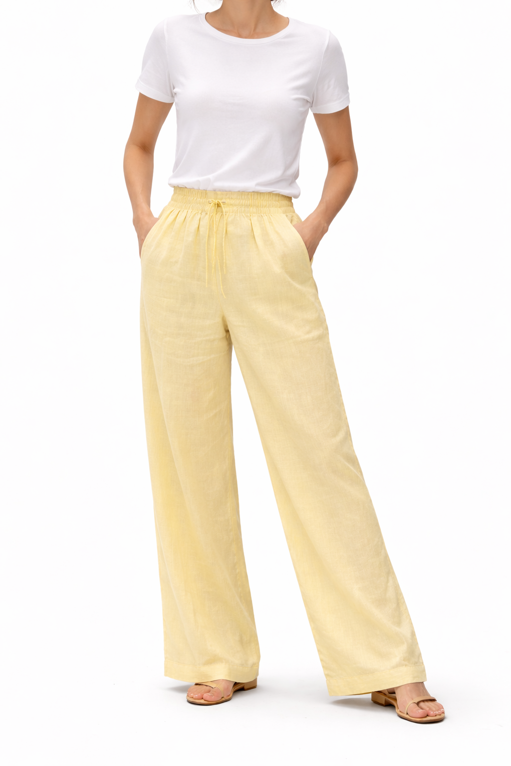 Breeze Linen Pants - Yellow