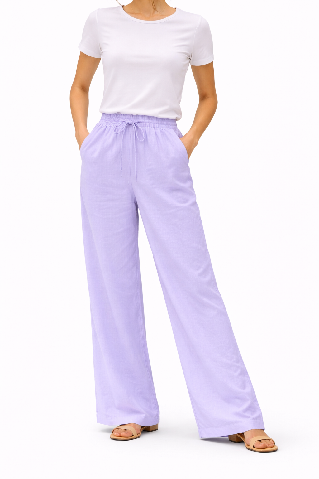 Breeze Linen Pants - Light Purple