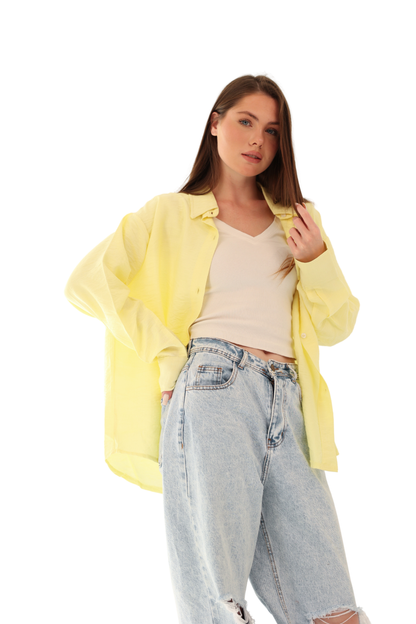 Luna Linen Shirt - Yellow