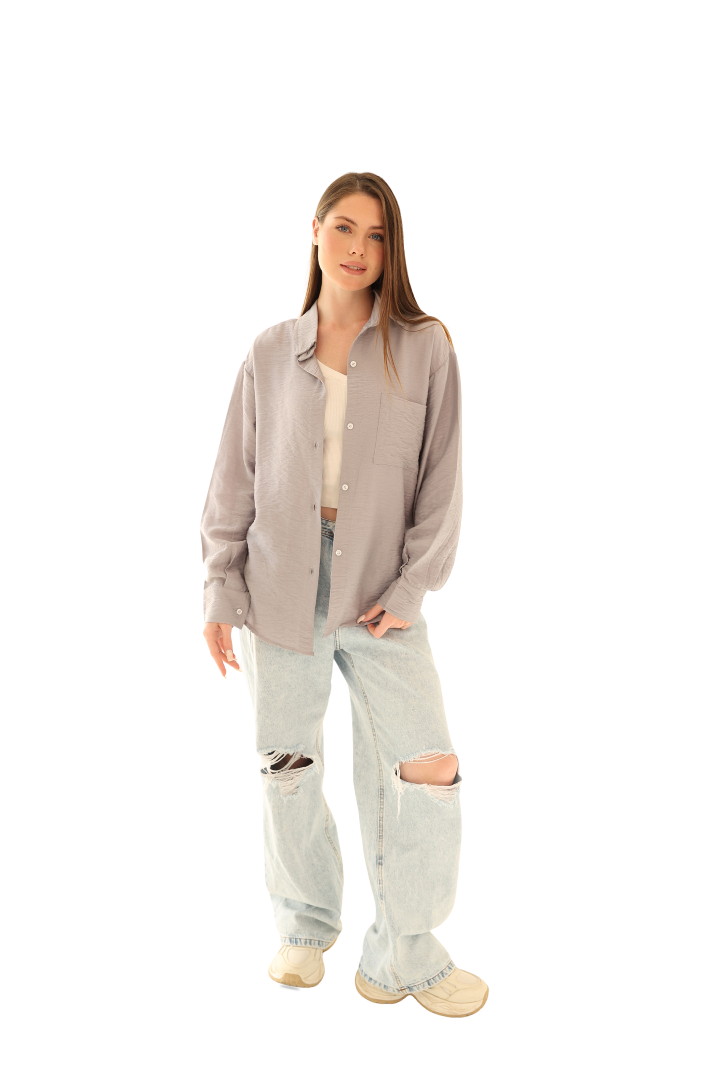 Luna Linen Shirt - Gray