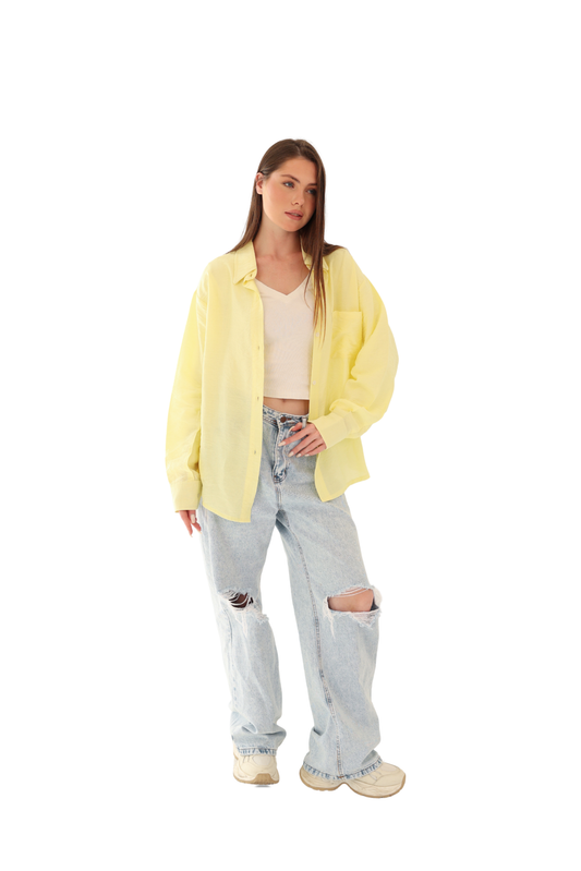 Luna Linen Shirt - Yellow