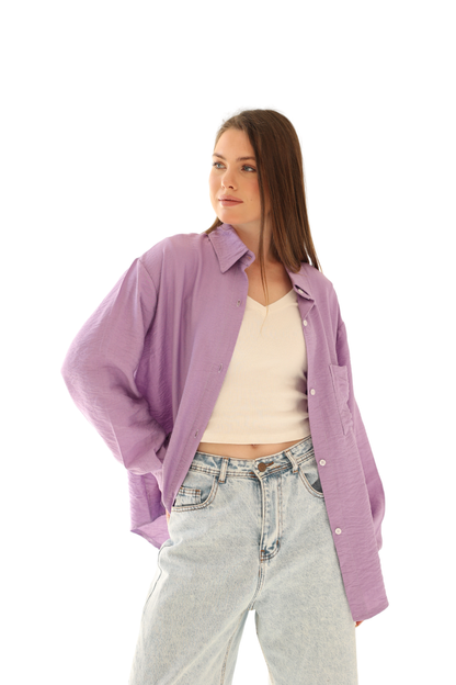 Luna Linen Shirt - Light Purple