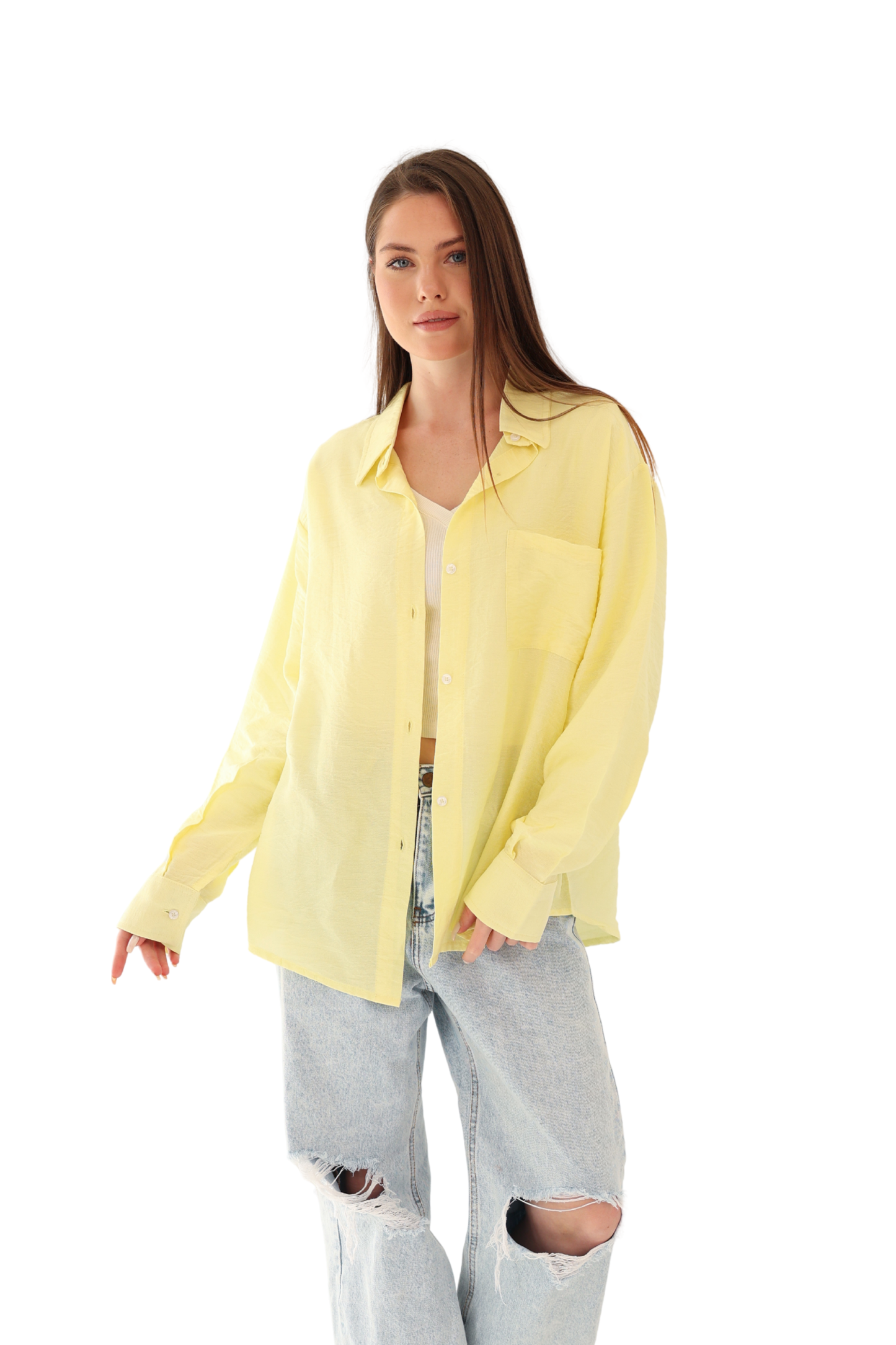 Luna Linen Shirt - Yellow