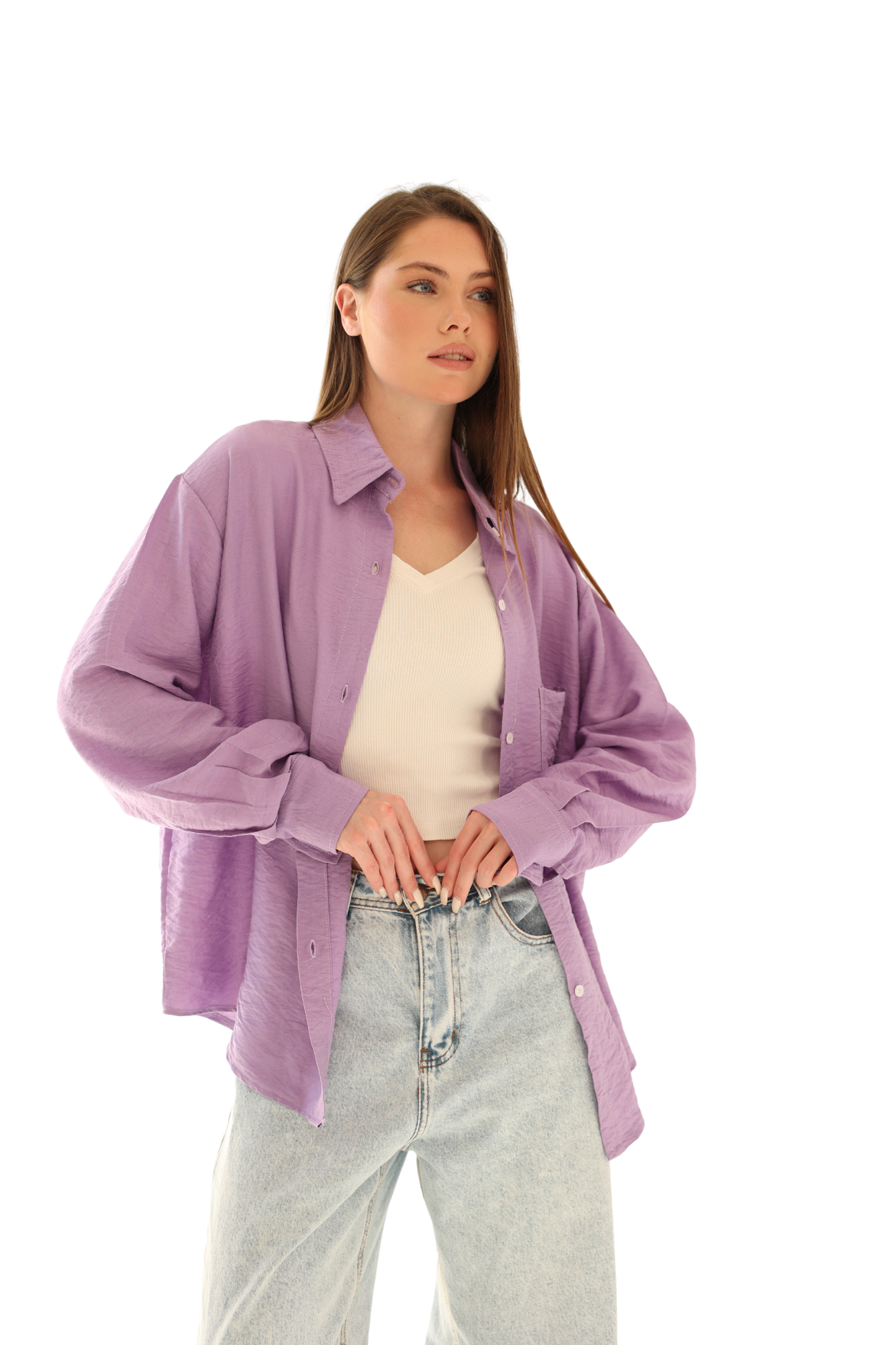 Luna Linen Shirt - Light Purple
