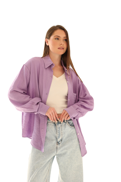 Luna Linen Shirt - Light Purple