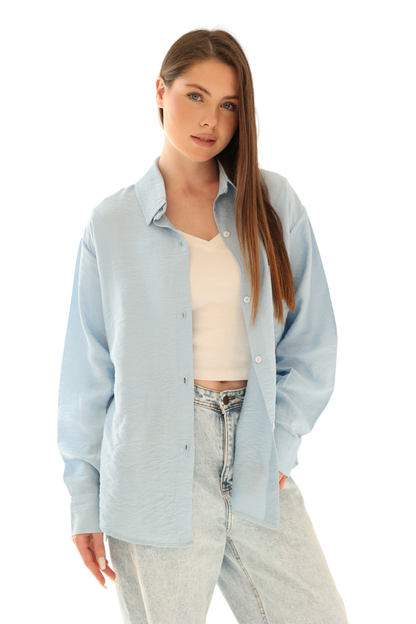 Luna Linen Shirt - Light Blue