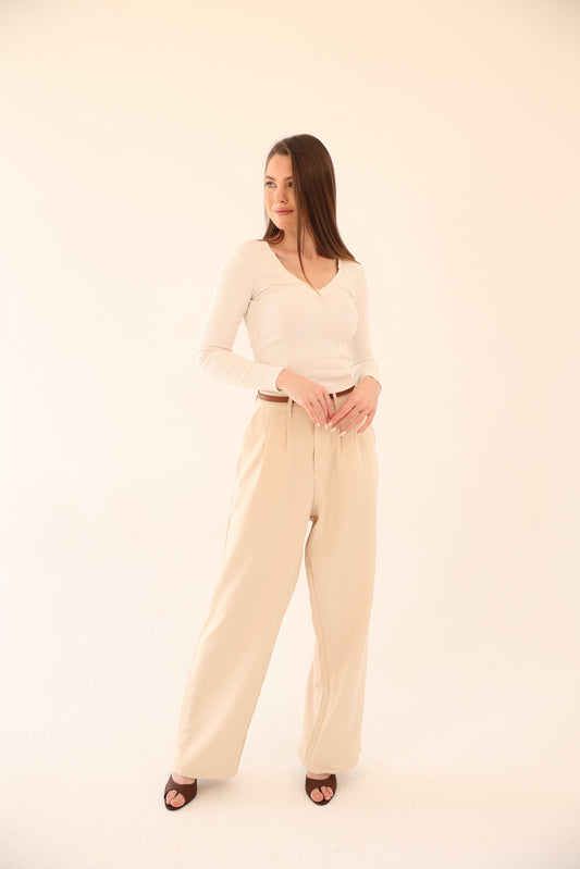 Wide Leg pants - Beige
