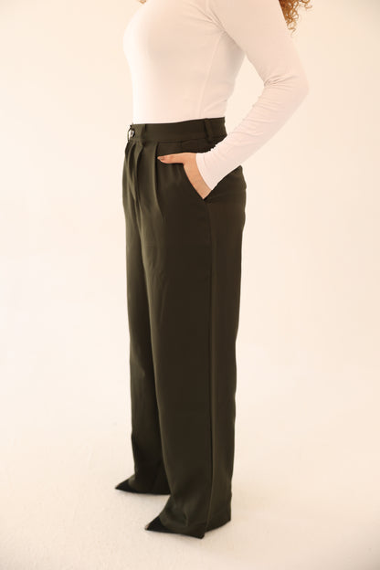 Wide Leg pants - Dark Olive