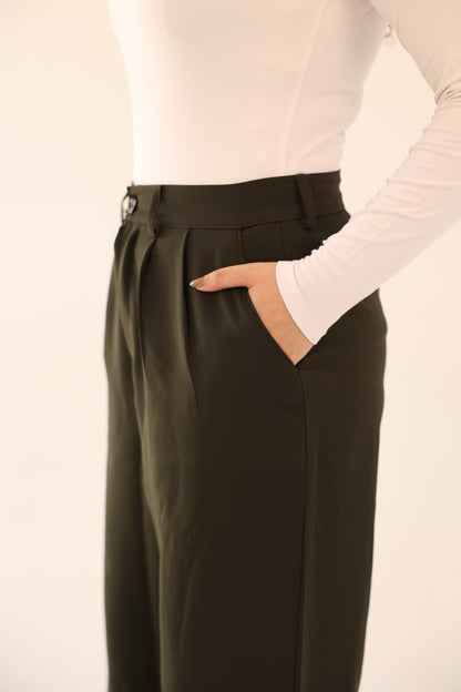 Wide Leg pants - Dark Olive