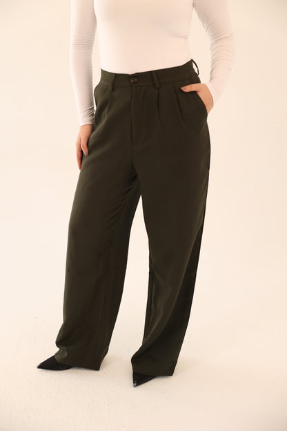 Wide Leg pants - Dark Olive