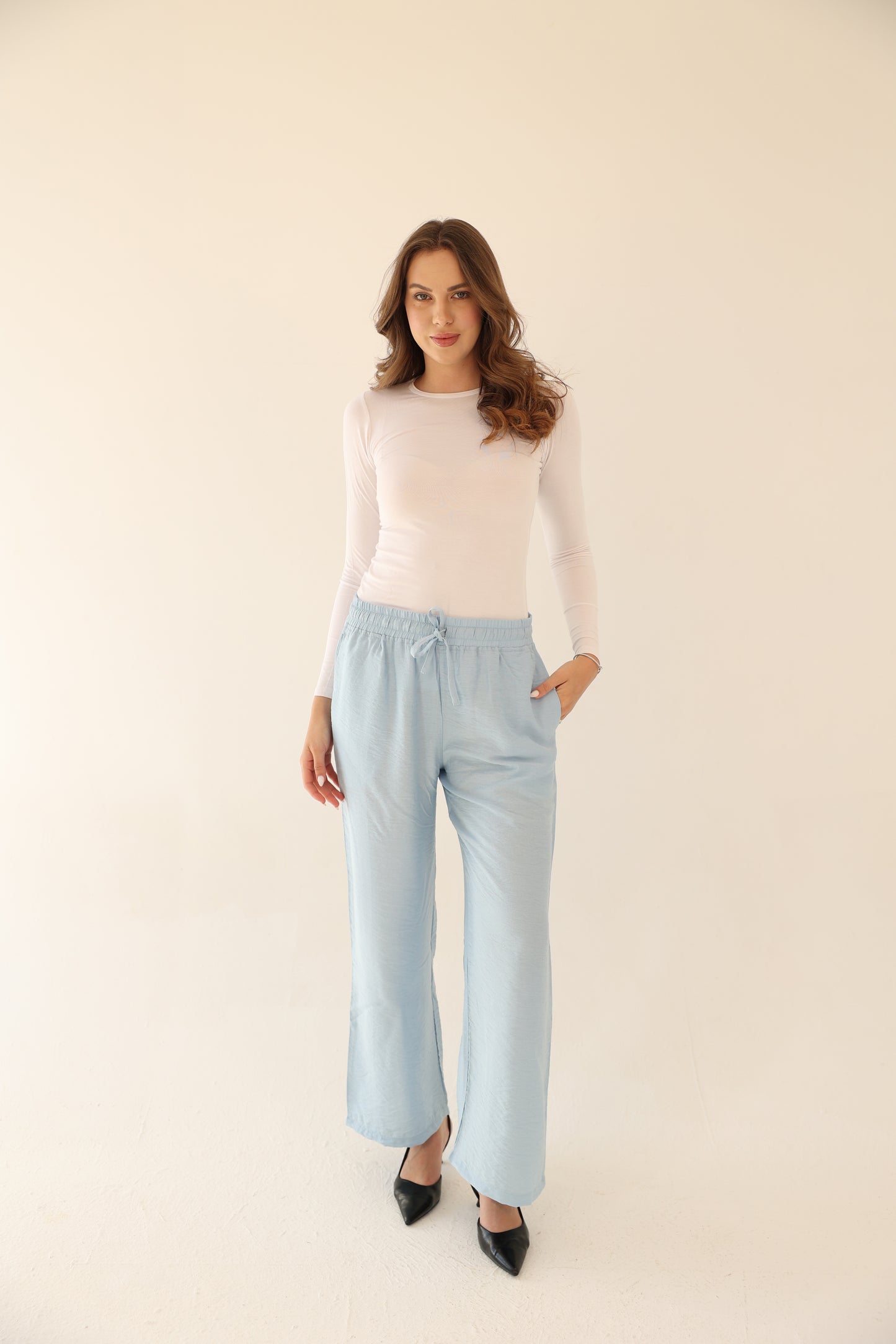 Breeze Linen Pants - Light Blue