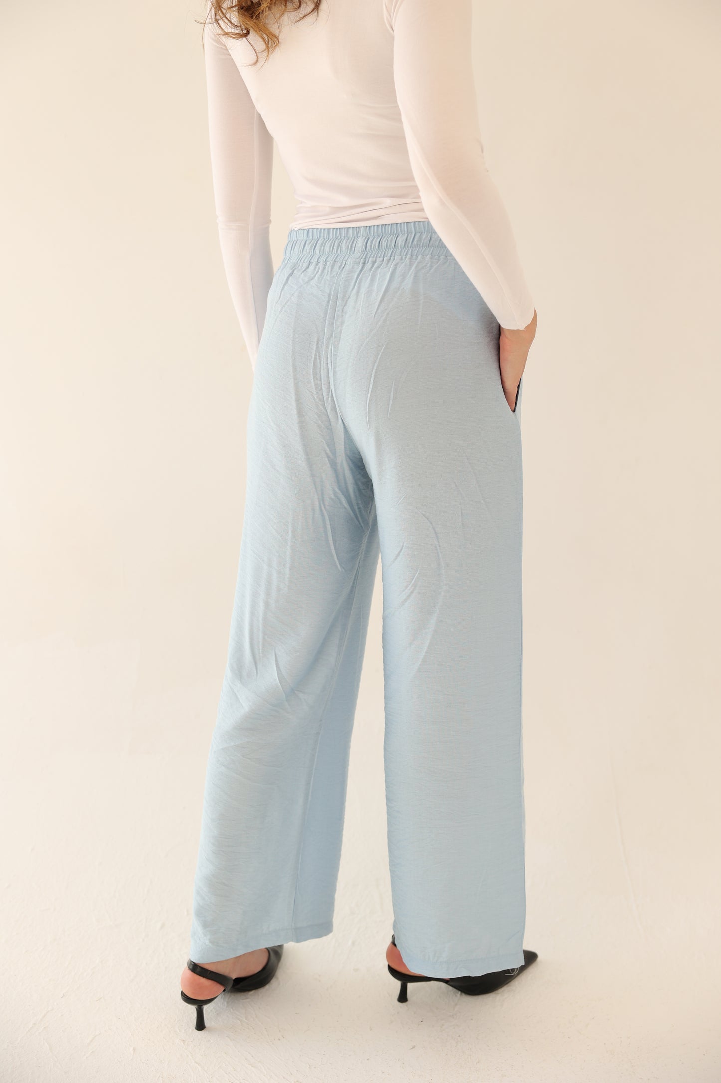 Breeze Linen Pants - Light Blue