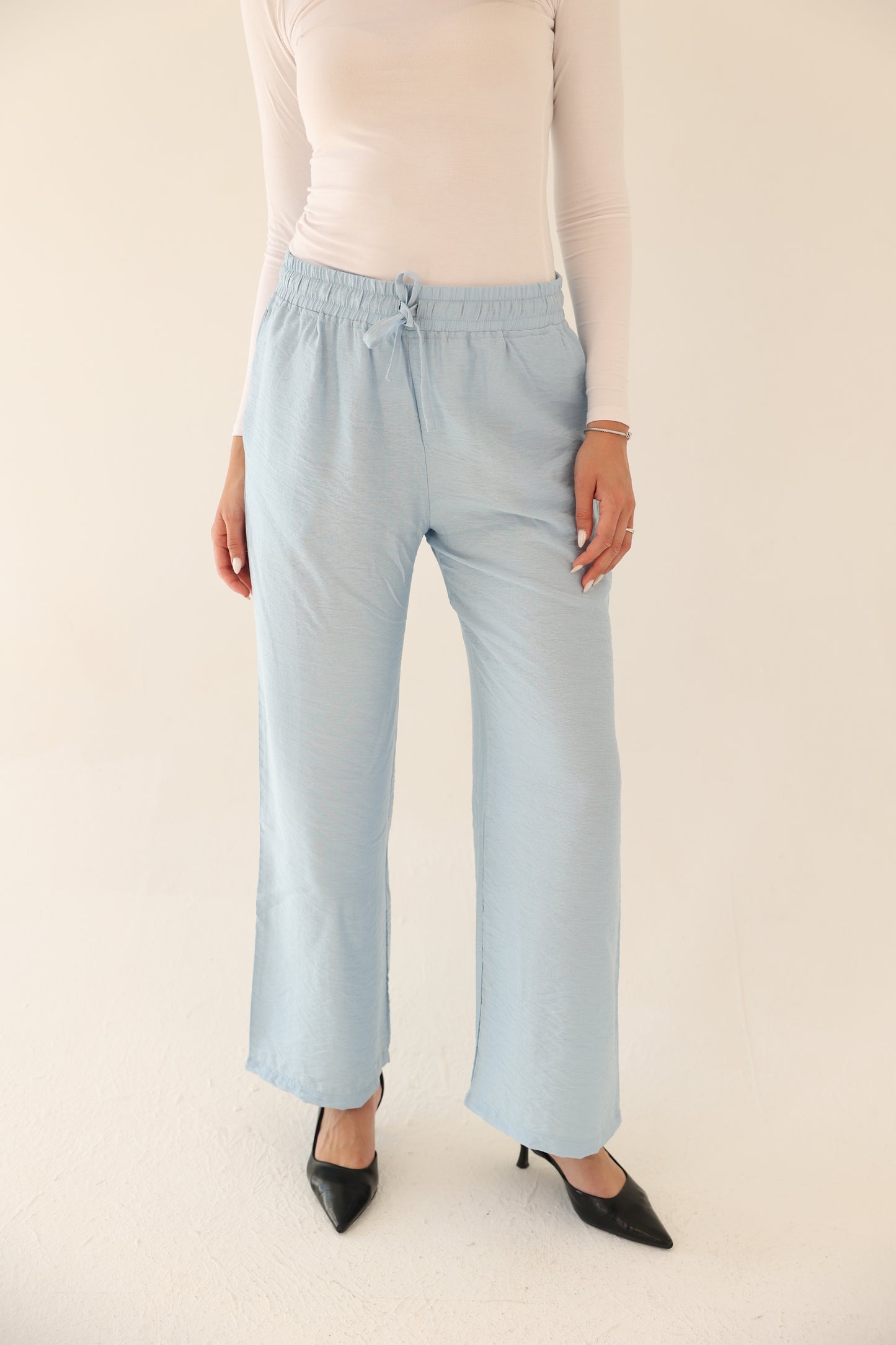 Breeze Linen Pants - Light Blue