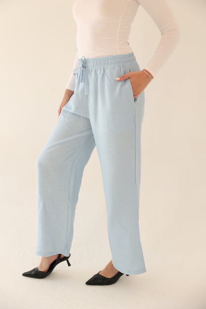 Breeze Linen Pants - Light Blue