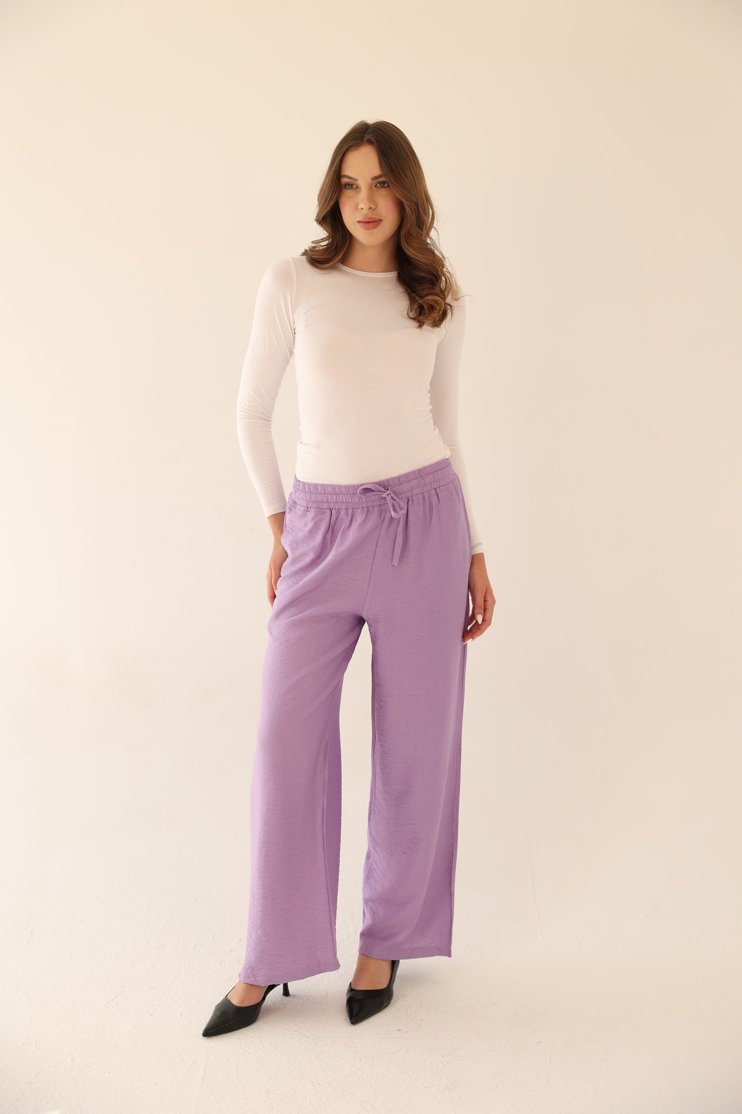 Breeze Linen Pants - Light Purple