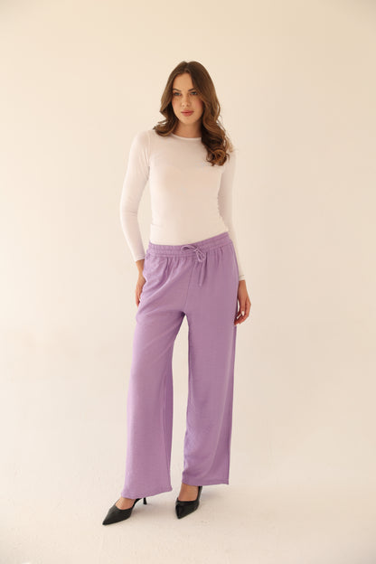 Breeze Linen Pants - Light Purple