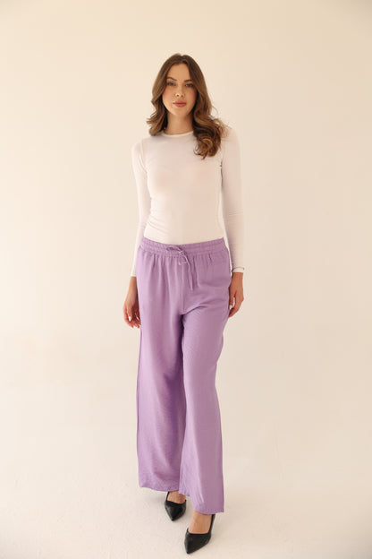 Breeze Linen Pants - Light Purple