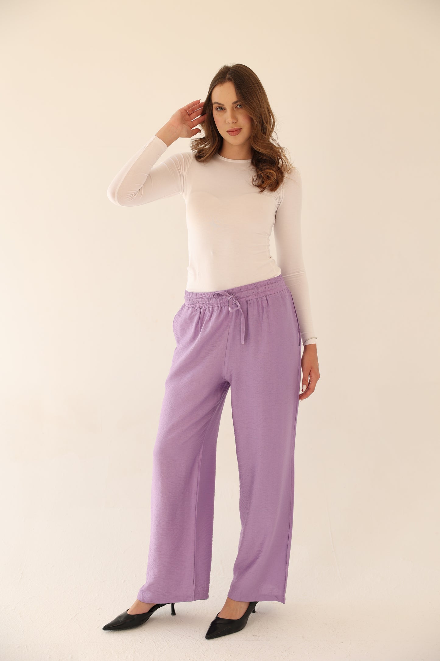 Breeze Linen Pants - Light Purple