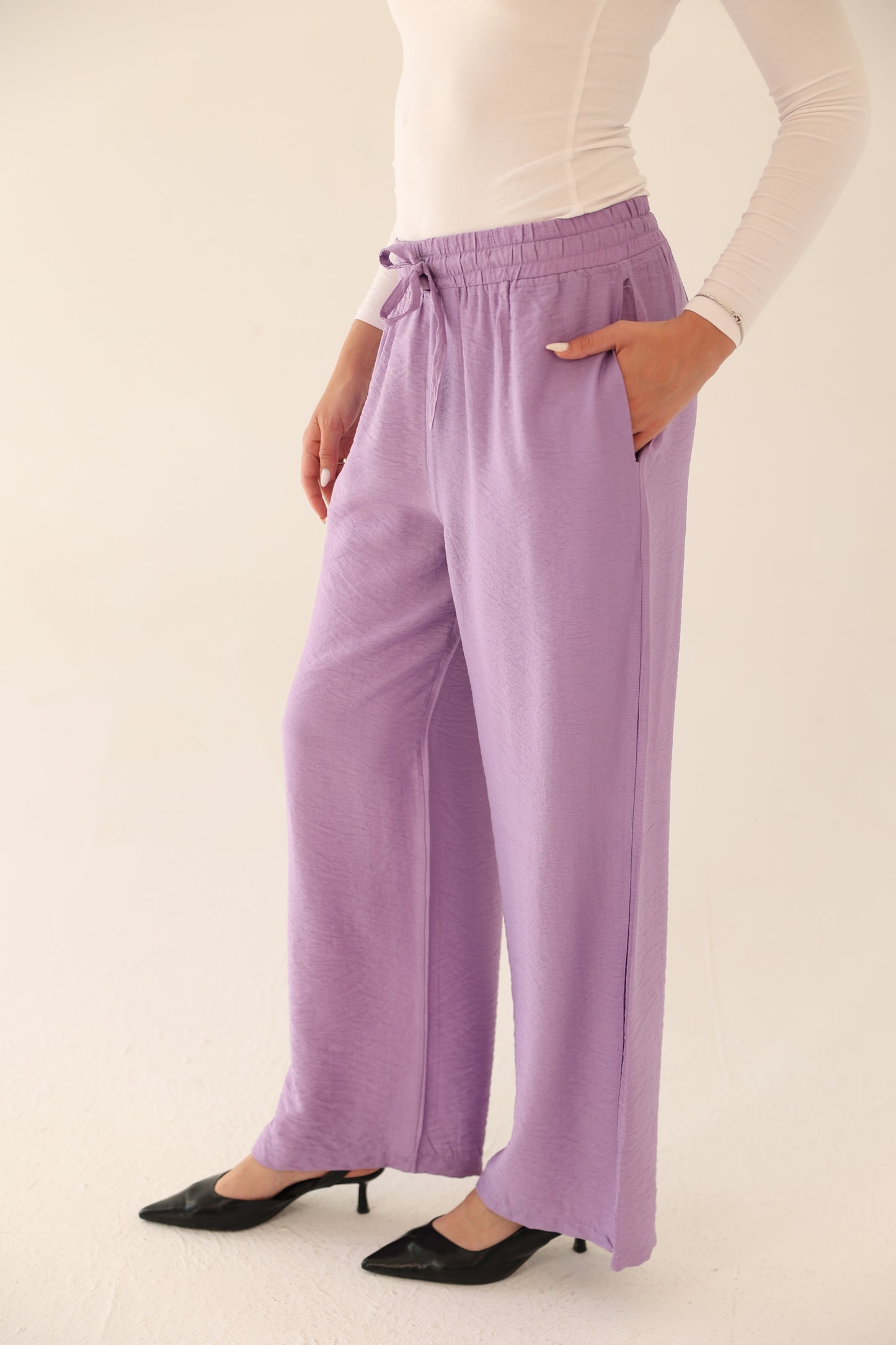 Breeze Linen Pants - Light Purple