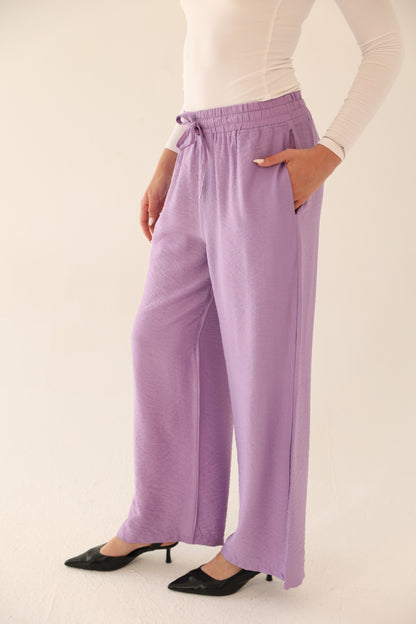 Breeze Linen Pants - Light Purple