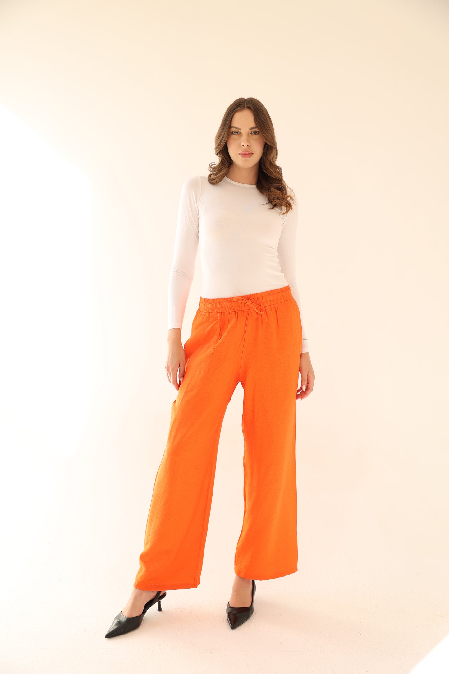 Breeze Linen Pants - Orange