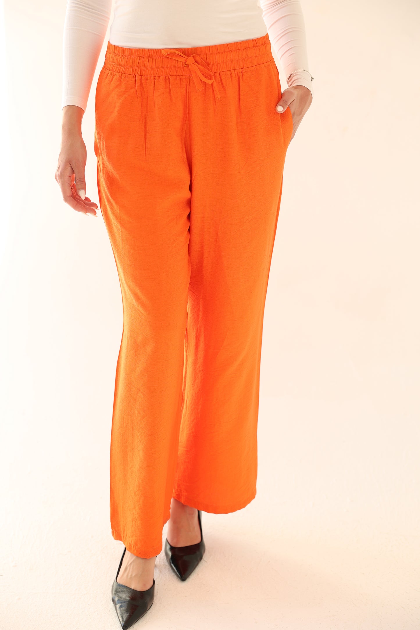 Breeze Linen Pants - Orange