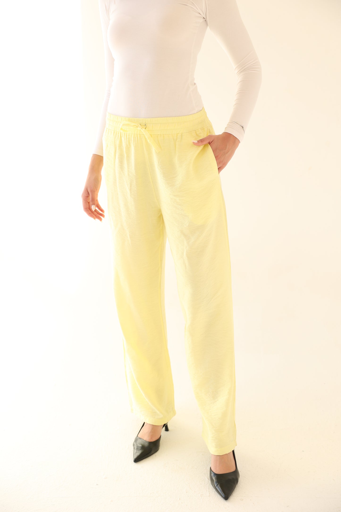 Breeze Linen Pants - Yellow