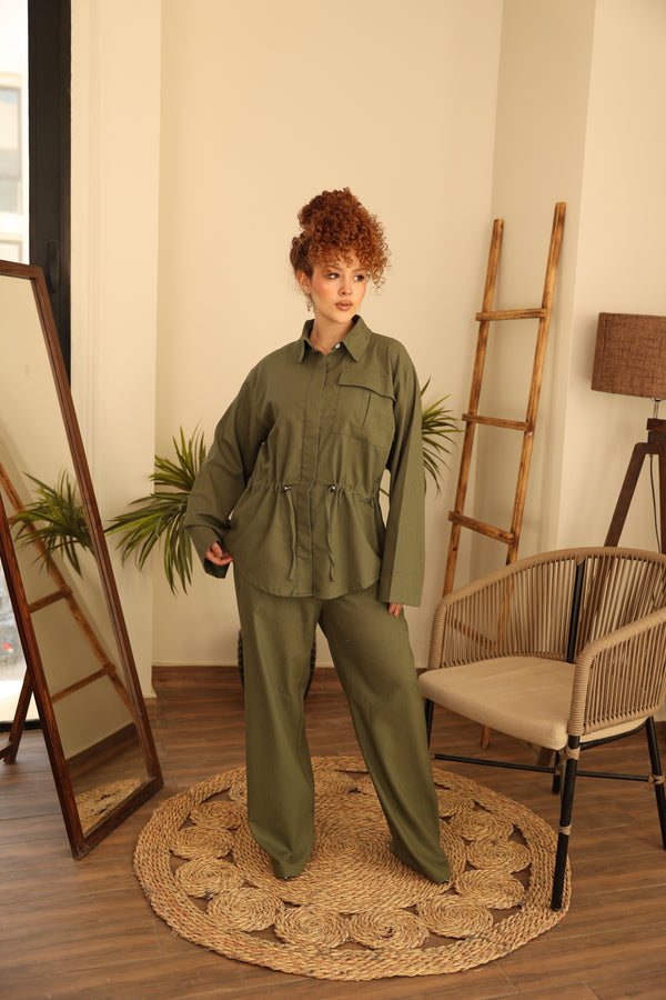 Royal Linen Set - Dark Olive