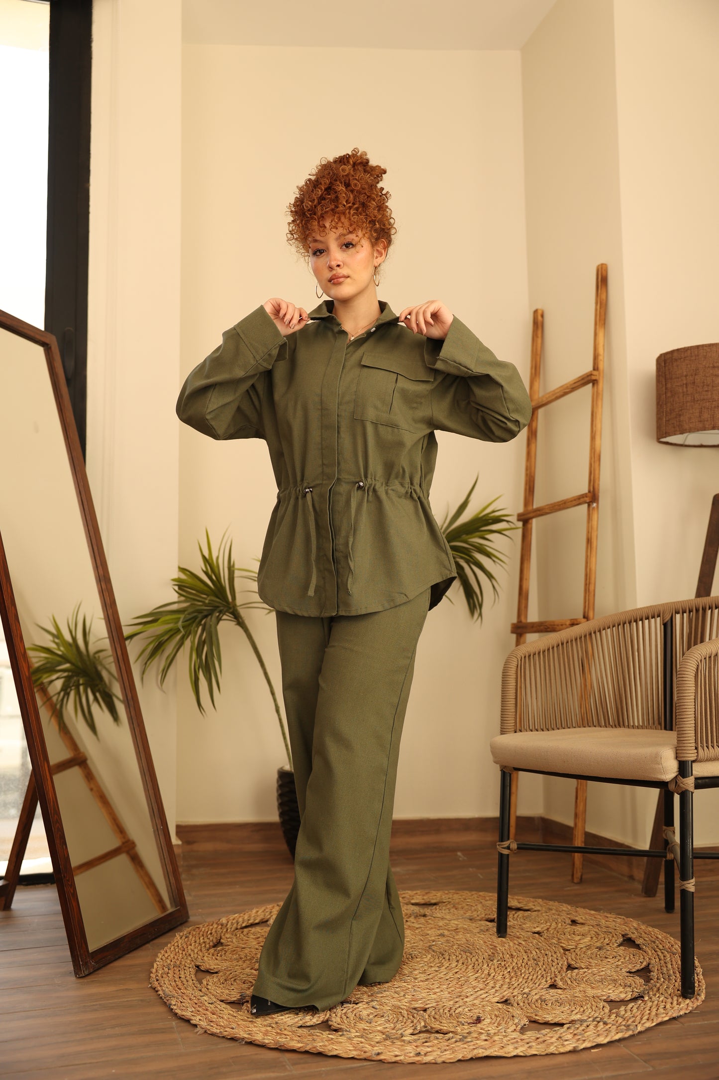 Royal Linen Set - Dark Olive