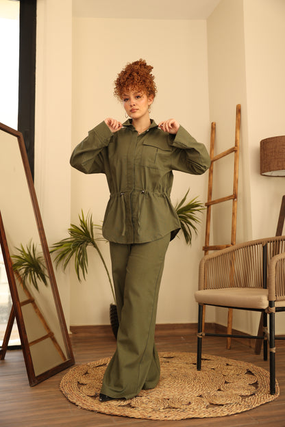 Royal Linen Set - Dark Olive