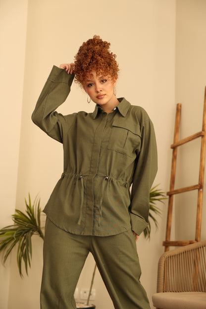 Royal Linen Set - Dark Olive