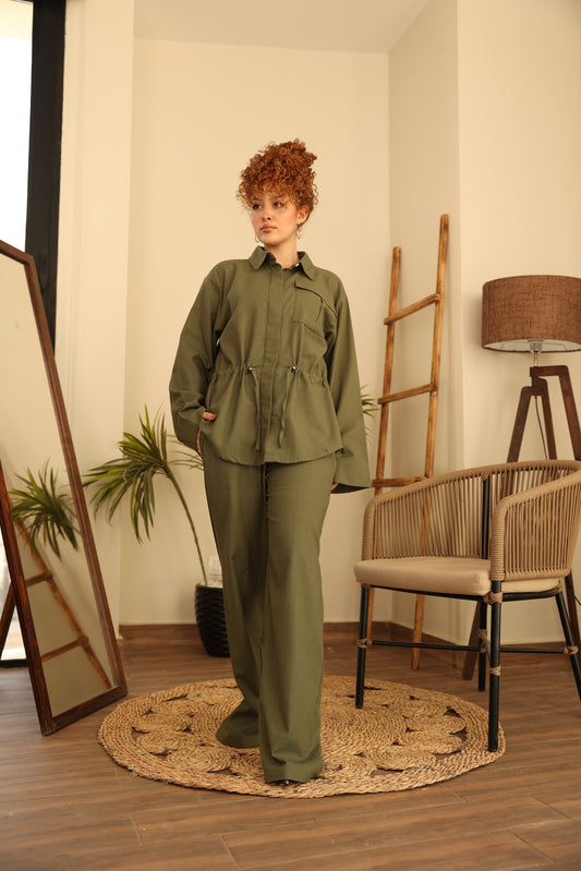 Royal Linen Set - Dark Olive