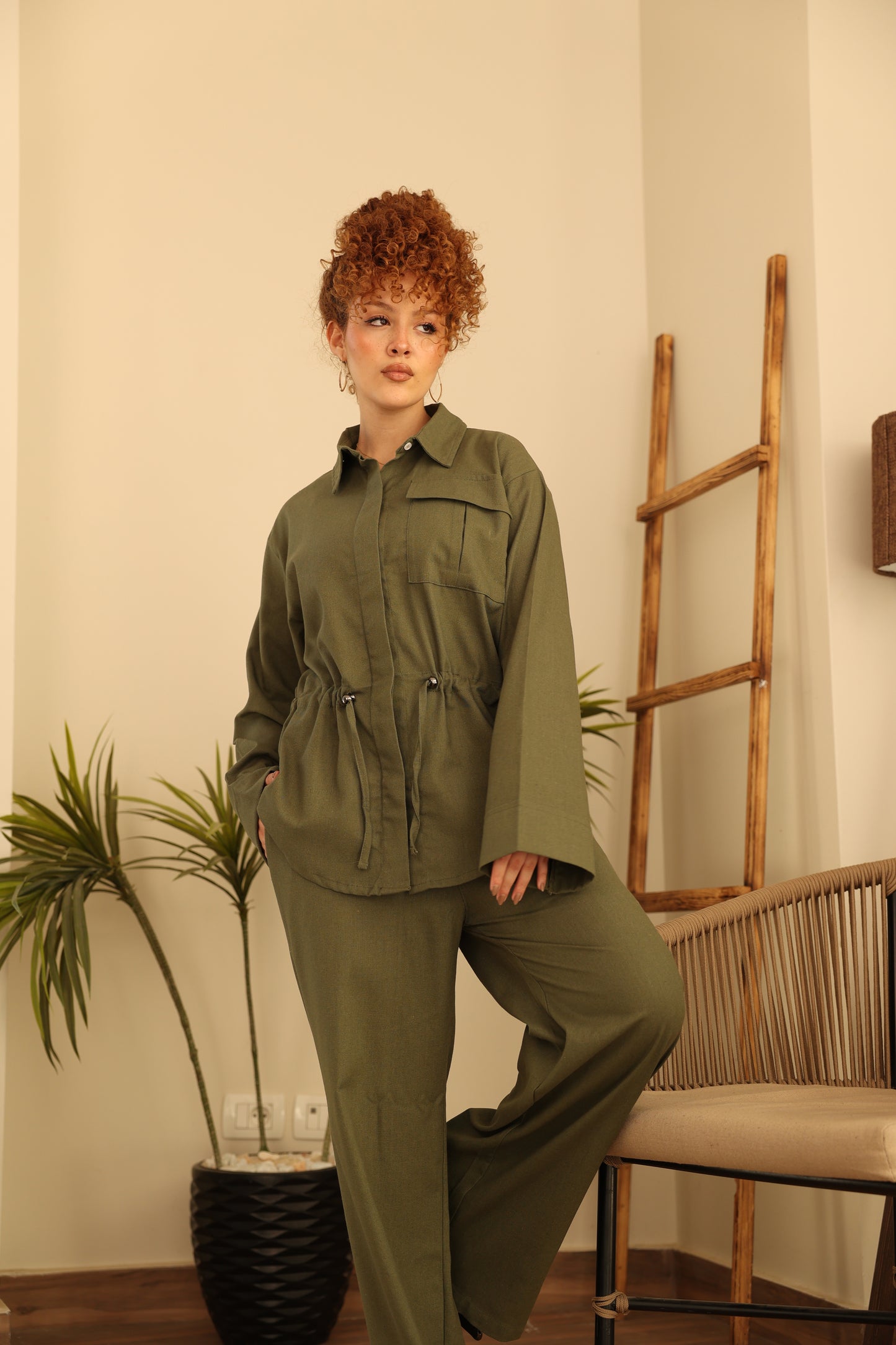 Royal Linen Set - Dark Olive