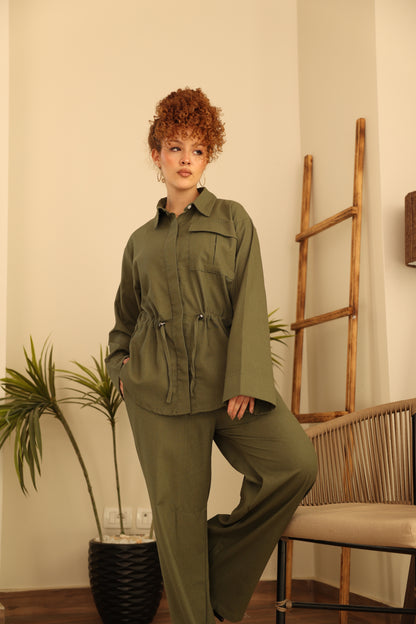 Royal Linen Set - Dark Olive