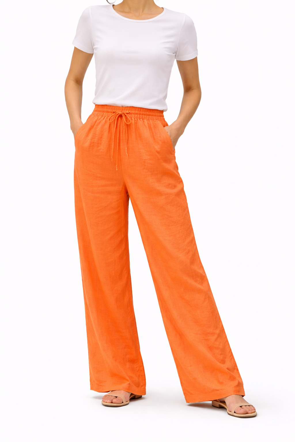 Breeze Linen Pants - Orange