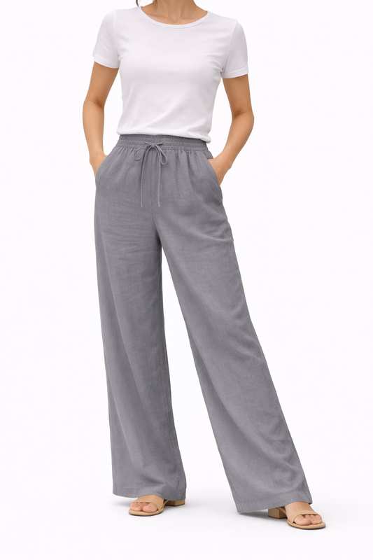 Breeze Linen Pants - Gray