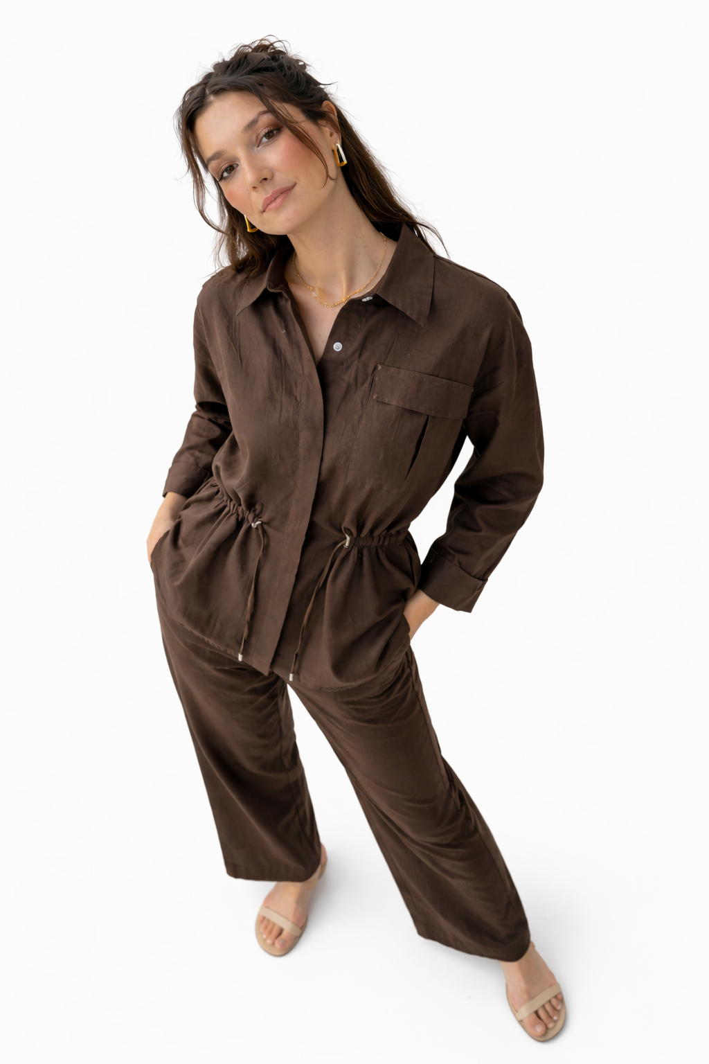 Royal Linen Set – Chocolate Brown