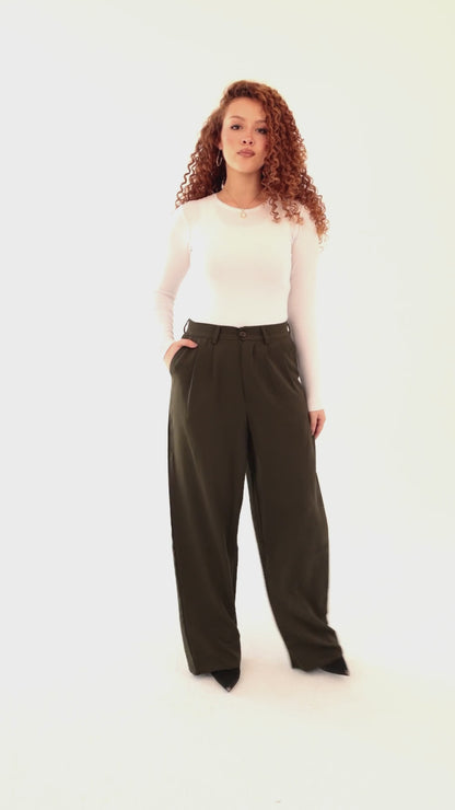 Wide Leg pants - Dark Olive