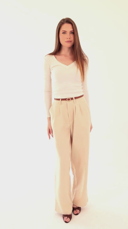 Wide Leg pants - Beige