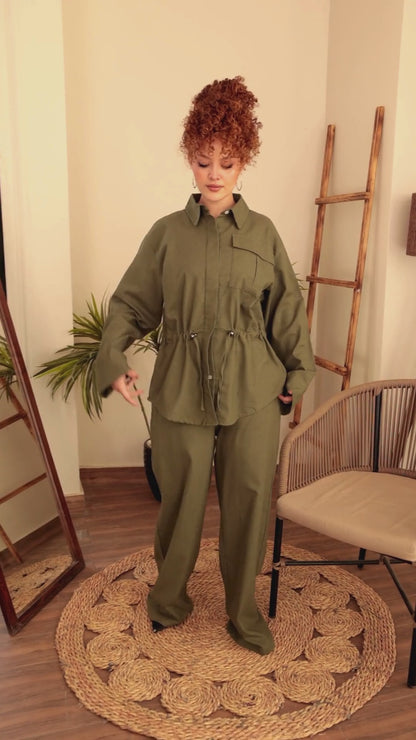 Royal Linen Set - Dark Olive