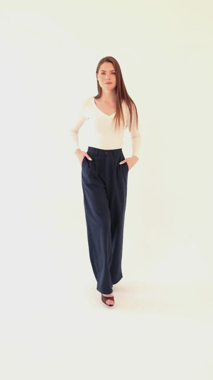 Wide Leg pants - Navy